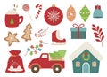 Christmas vector illustration. New Year elements Royalty Free Stock Photo